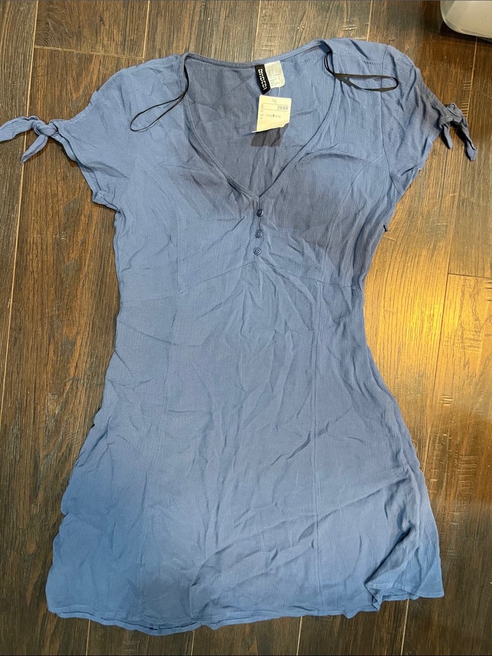 Blue Short-Sleeve Dress